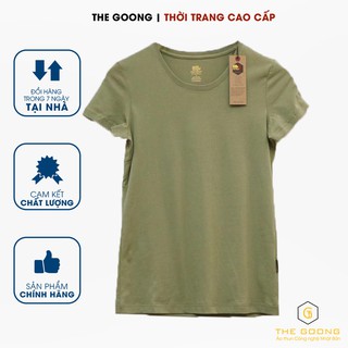 Áo Phông Trơn Nữ TheGoong Cổ Tròn, Áo Thun Nữ Basic Cotton Cao Cáp Hàng Hiệu Thoáng Mát Kháng Khuẩn Tay Ngắn Xanh Bơ