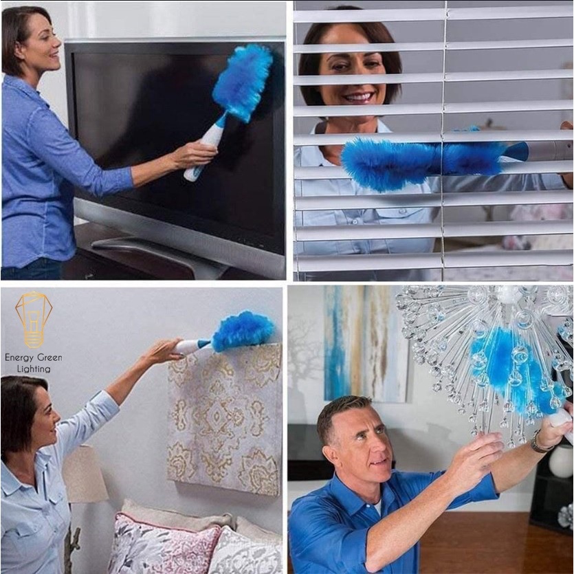 Chổi Lau Bụi Tự Động Spin Duster Energy Green Lighting VS-5092 - Đầu Chổi Công Nghệ Tĩnh Điện Lau Bụi Cực Tốt