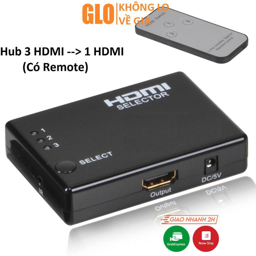Bộ Hub Gộp 3 HDMI vào 1 HDMI có remote