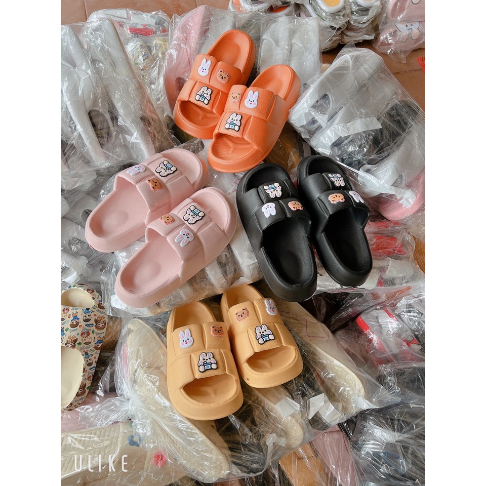 Dép Bành Mì Vân Nổi Stik Đế Cao Nam Nữ Unisex Độn Đế CHất Cao Su Non Mềm Nhẹ