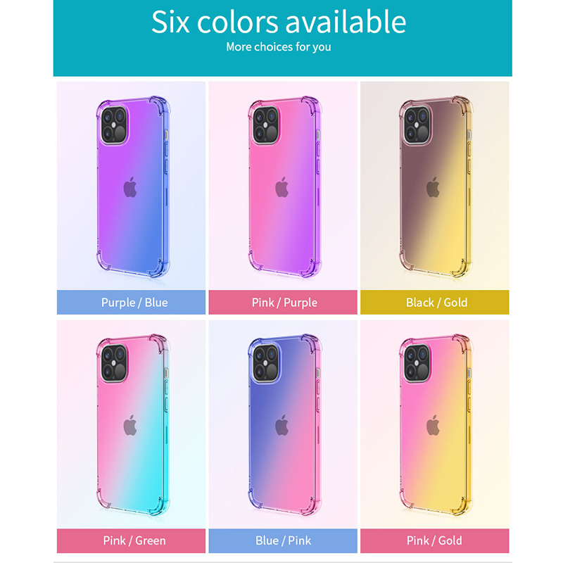 Ốp điện thoại tpu màu gradient chống trầy xước cho Iphone 12 11 Pro Max 12 Mini 7 8 Plus SE 2020 | BigBuy360 - bigbuy360.vn