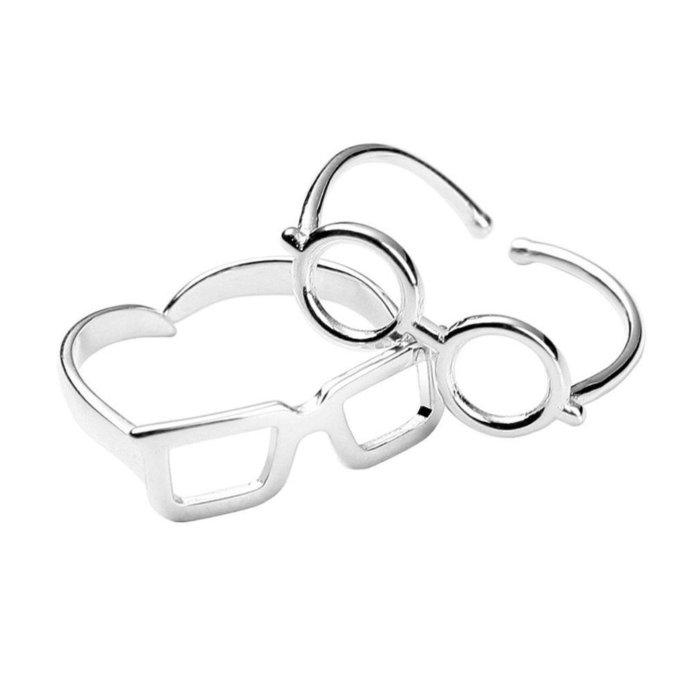 Nhẫn Cặp Hình Tròn / Vuông Dễ Thương Độc Đáo Làm Quà Tặng Valentine Phong Cách Hàn Quốc