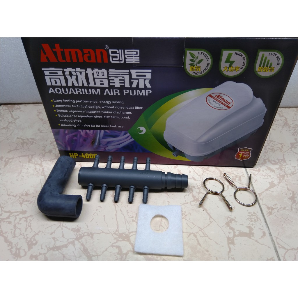 Máy thổi khí Atman HP-4000, 20W-35L/min dùng cho bể cá.