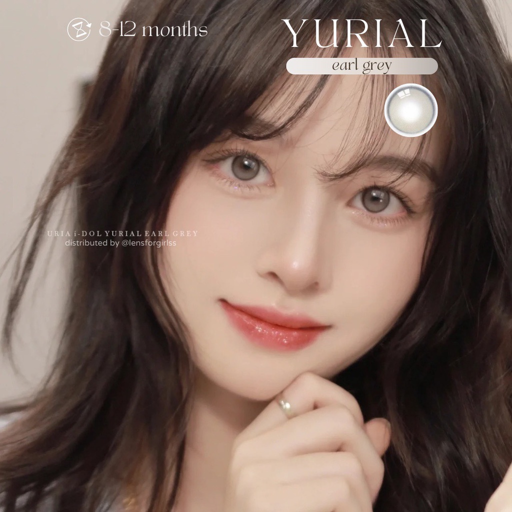 Kính áp tròng cao cấp hiệu ứng phủ bóng hot trend Yurial Earl Gray chính hãng IDOL LENS | HSD 8-12 tháng | Lens cận