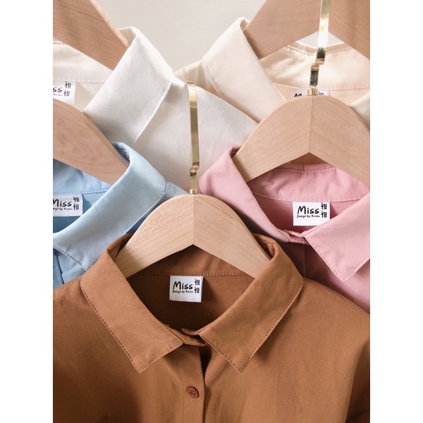 [Thanh lý] Áo sơ mi nữ tay dài form rộng kiểu Hàn Quốc màu trơn công sở đẹp FINANCY A02