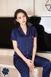 BỘ LỤA QUẦN DÀI TAY NGẮN
