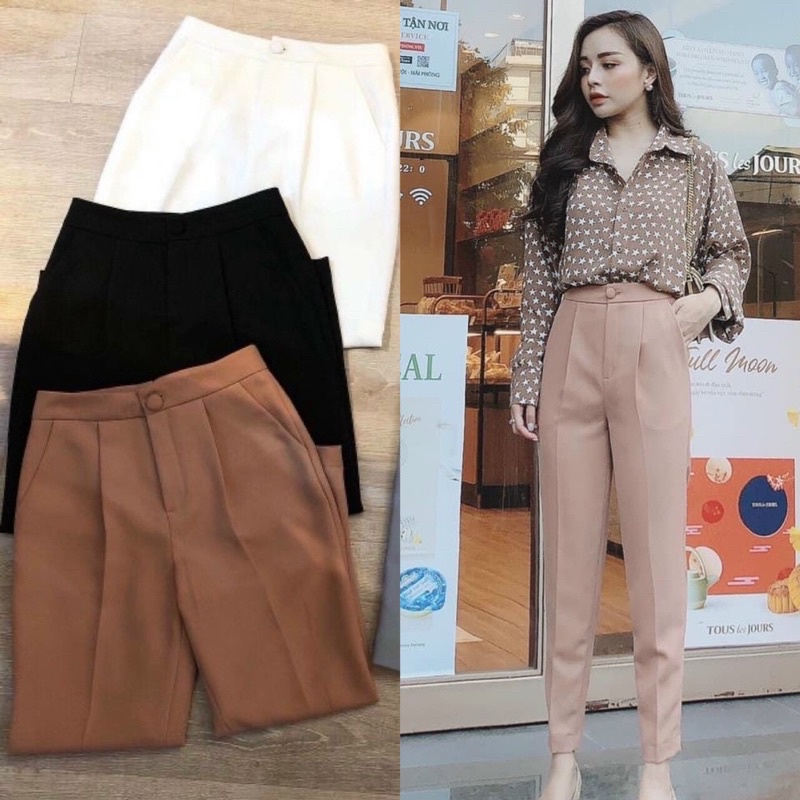 Quần Baggy Tây Bigsize Nút Bọc Bigsize Quỳnh Anh 55kg Đến 100kg (M/L/XL/XXL)