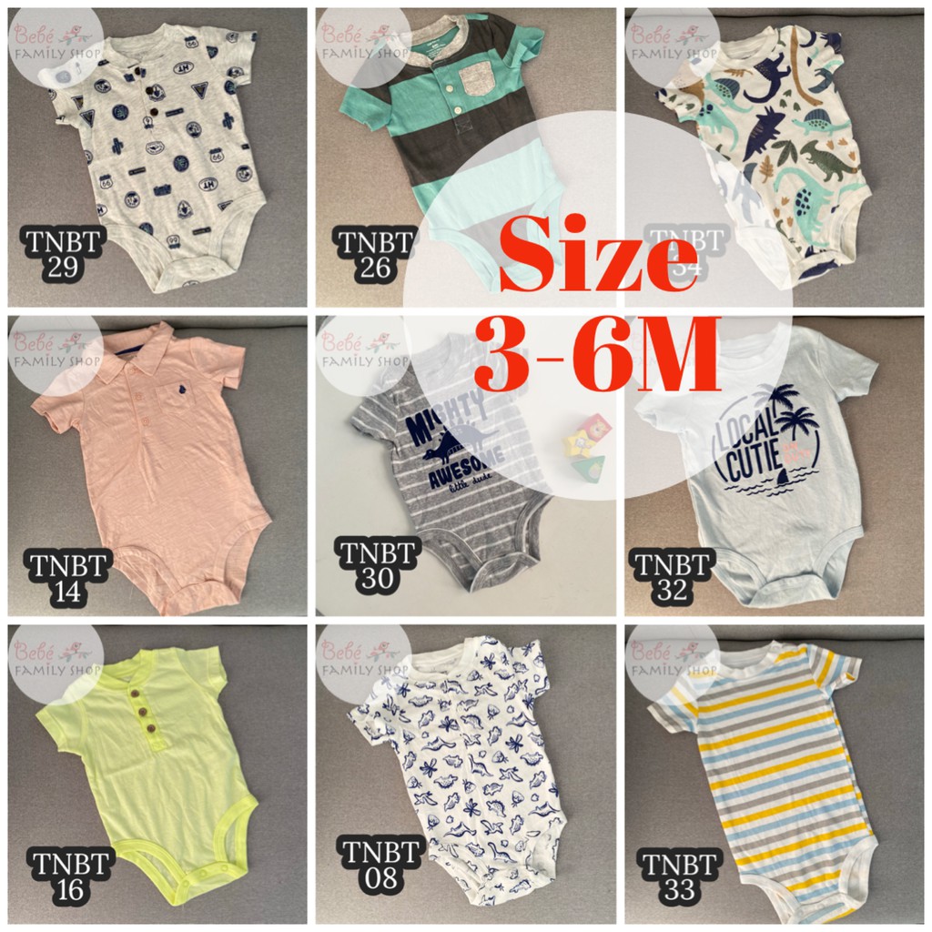 Bodysuit/ Body chip tay ngắn bé trai Carters