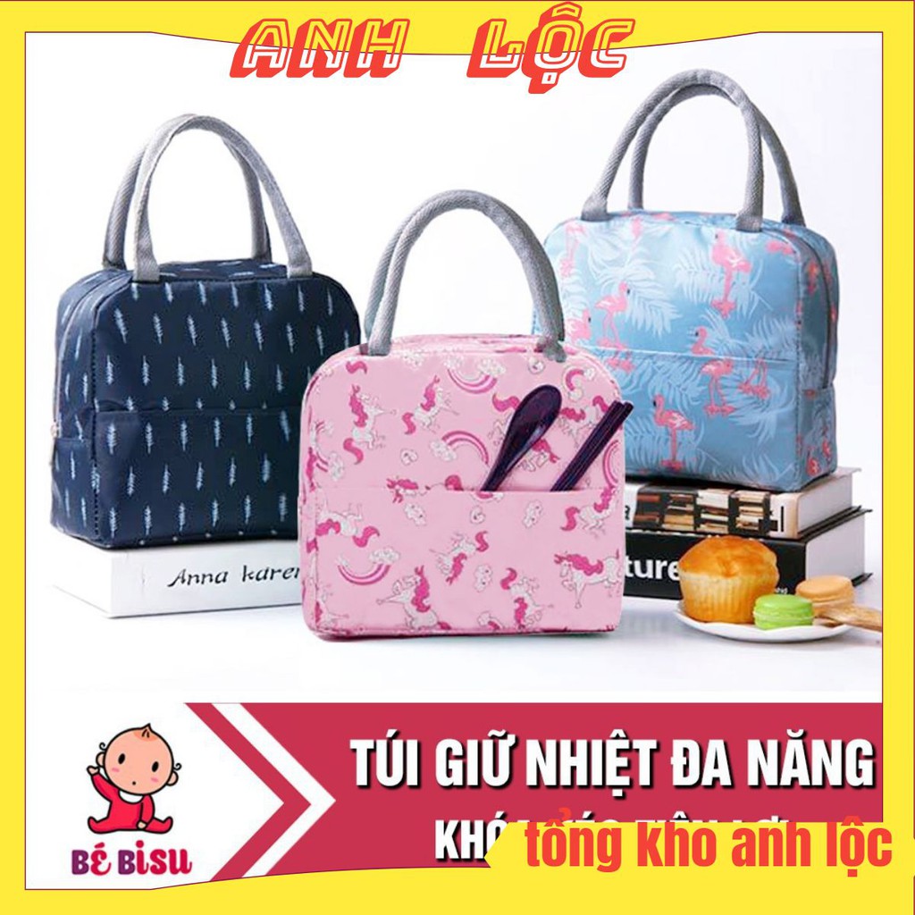 combo 10 túi đựng cơm giữ nhiệt in hình họa tiết