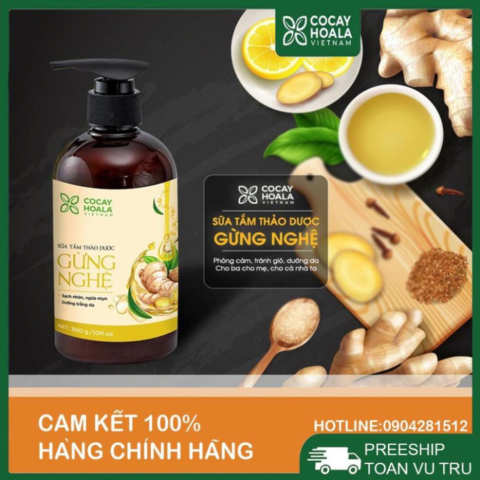 Sữa Tắm Thảo Dược Tinh Dầu Gừng Cocayhoala 300ml | BigBuy360 - bigbuy360.vn