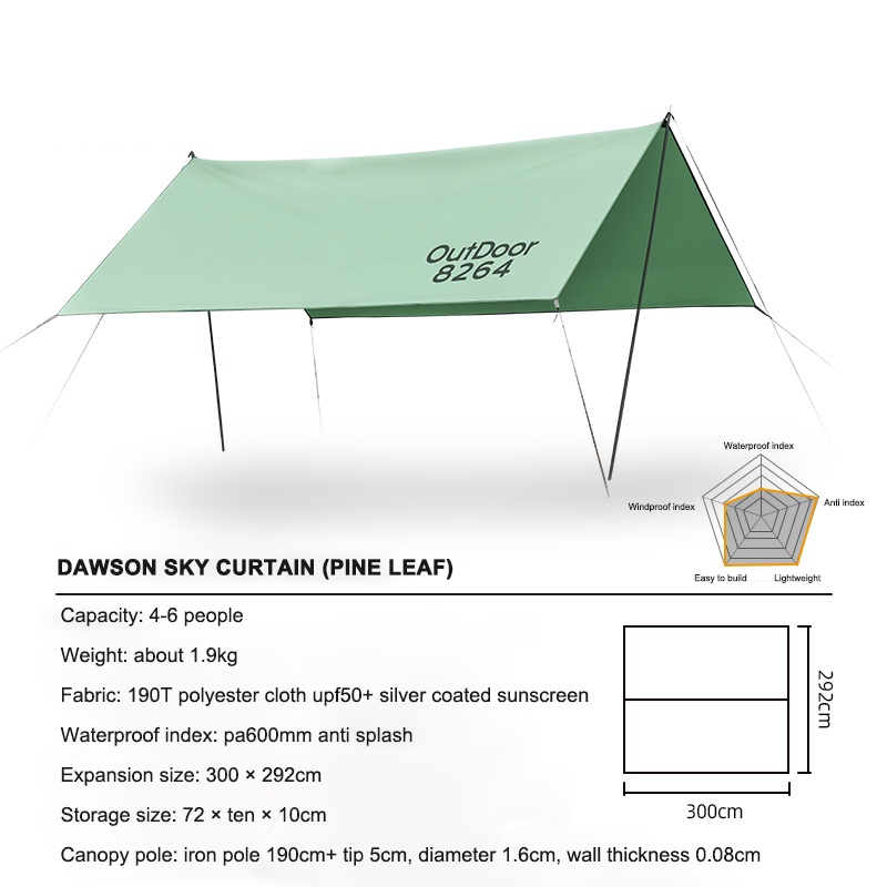 Tấm mái hiên CAMEL CROWN che nắng chống mưa ngoài trời dáng vuông kích thước 3x3m tiện lợi