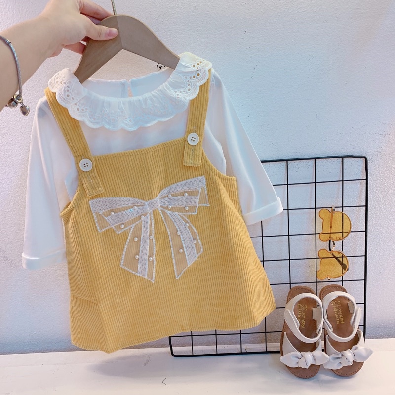 xả kho - Yếm nhung nơ ngọc bé gái