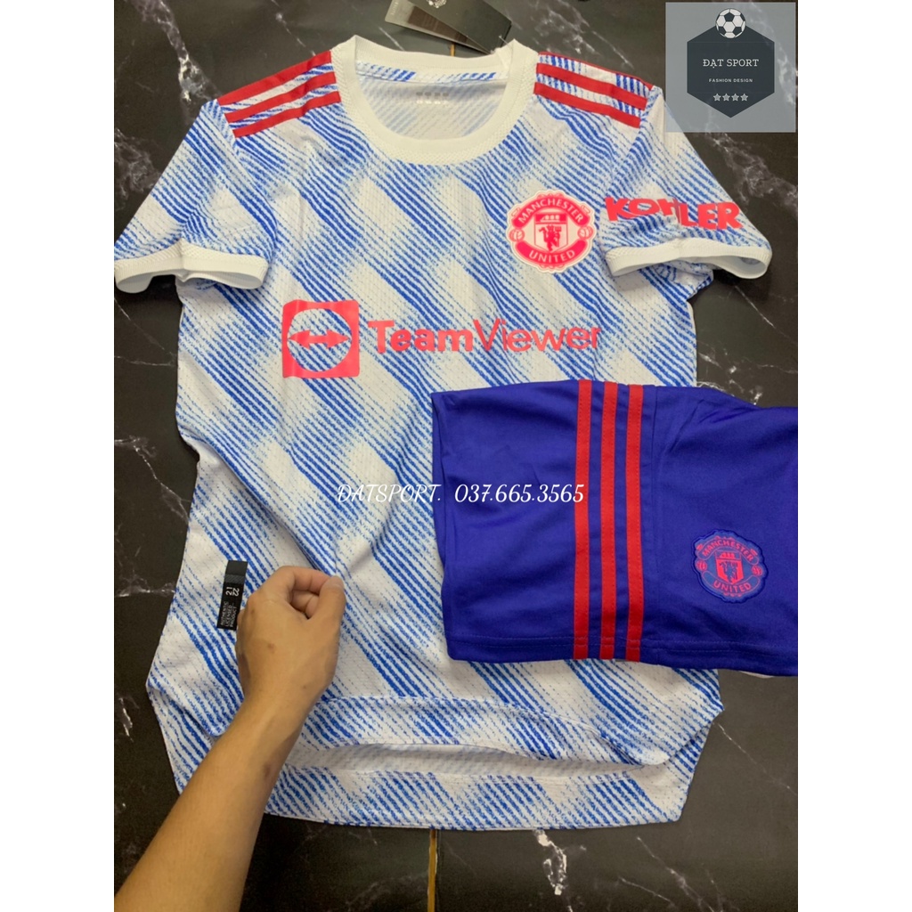 Áo MU Sân Khách 21/22 ⚡FREESHIP⚡ Bộ Quần Áo Đá Banh CLB Manchester United Sân Khách mùa giải 2021/22 Bản Gai Thái Xịn Xò