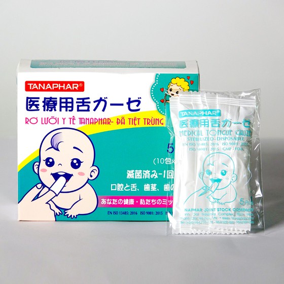 Gạc rơ lưỡi y tế TANAPHAR - đã tiệt trùng hộp  50 chiếc
