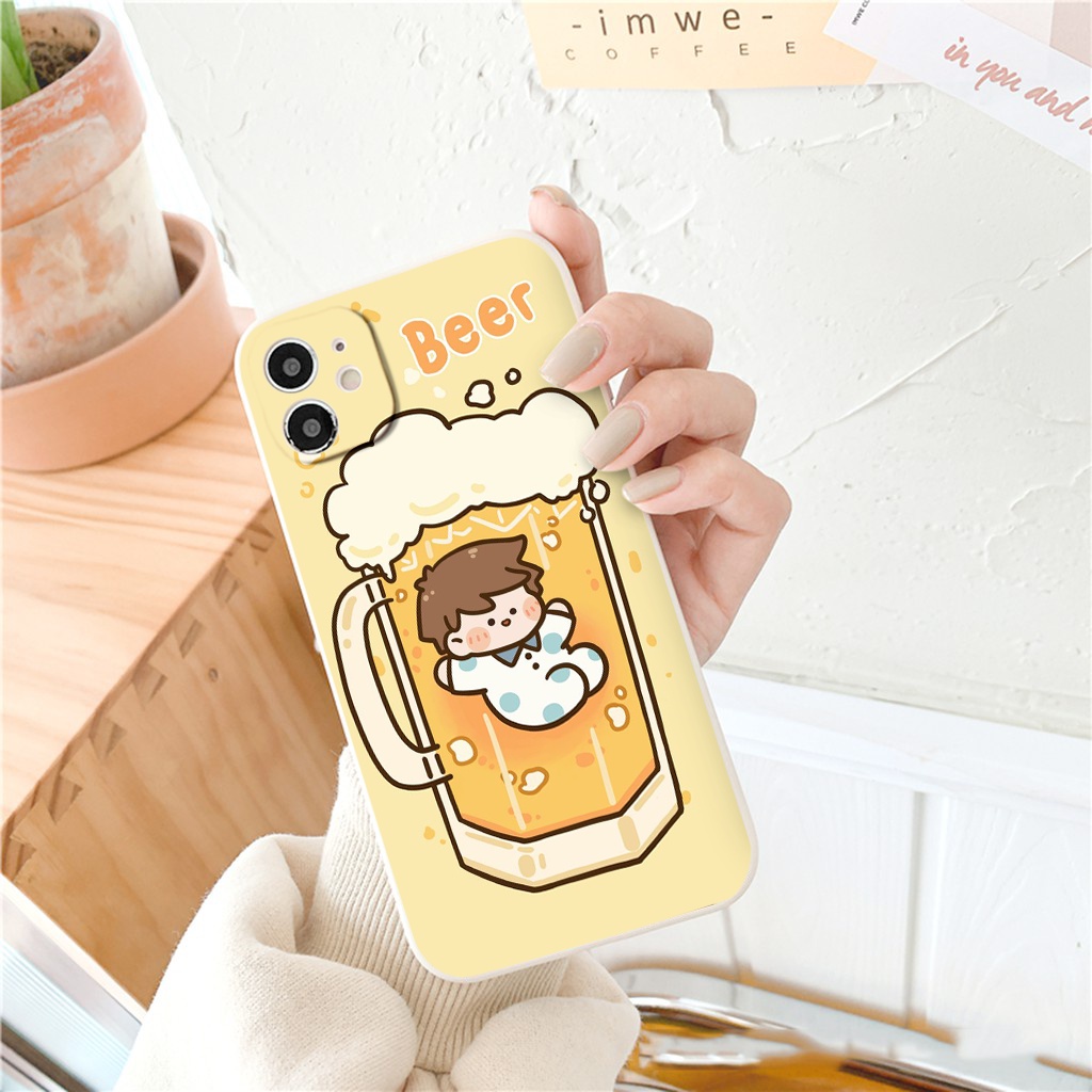 Ốp iphone - Ốp lưng iphone cạnh vuông Roro drinks dành cho ip 6 đến 14promax - ng082