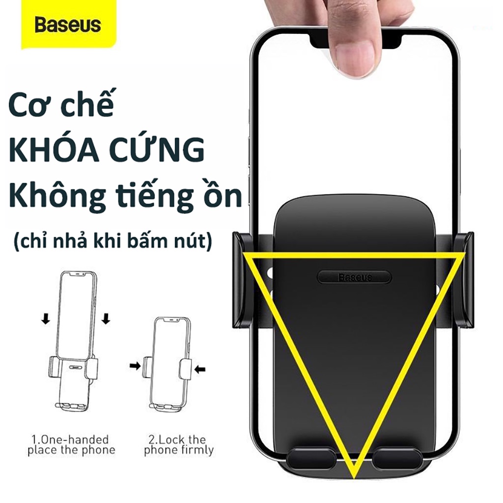 Giá Đỡ Kẹp Điện Thoại Ô Tô Thông Minh Cao Cấp BASEUS Dán Taplo hoặc Kẹp Cửa Gió Điều Hòa Xe Hơi (Mẫu Mới 2022)