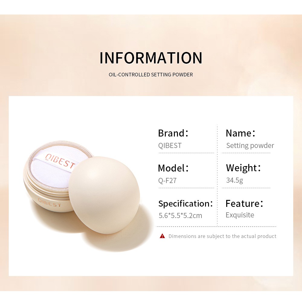 Phấn Phủ QIBEST Lâu Trôi Không Thấm Nước Trang Điểm Làm Trắng Da 5 Màu Với Mút 34.5g | BigBuy360 - bigbuy360.vn