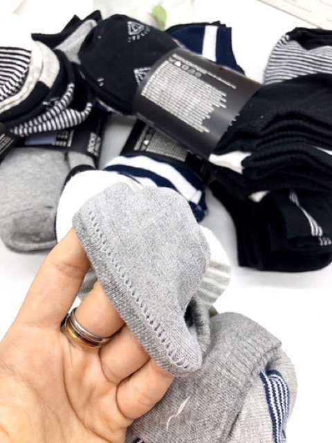SET 5 ĐÔI VỚ NAM DỆT KIM LEN MỎNG CO GIÃN 4 CHIỀU CHÍNH HÃNG H&M SIZE 28-29 NHIỀU MÀU CỔ NGẮN GIAO MẪU NGẪU NHIÊN