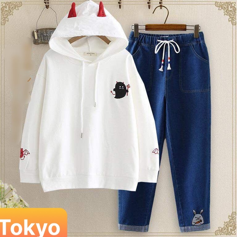 Áo Khoác Hoodie Nỉ Nam Nữ, Áo Hoodie From Rộng In Họa Tiết Ma Cute Đáng Yêu- TOKYO FASHION
