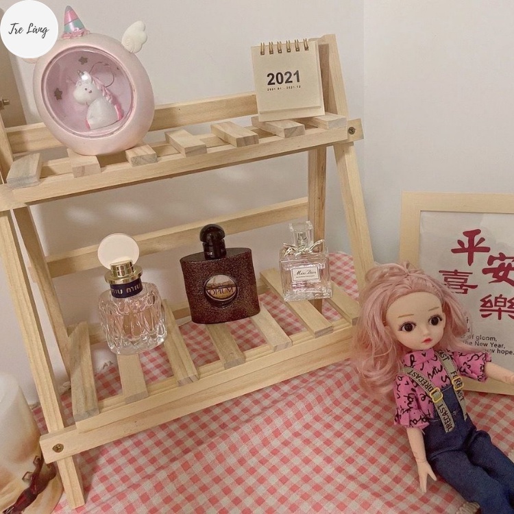 Kệ gỗ để bàn 2 tầng mini nhỏ gọn tiện dụng