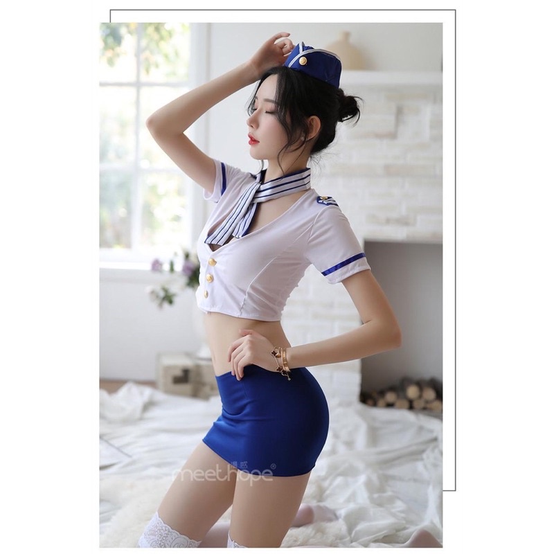 Cosplay Tiếp Viên Nữ Cảnh Sát Váy Ngắn Siêu Sexy Gợi cảm 1241 [CWEAR.SEXY_ĐỒ NGỦ &amp; NỘI Y CAO CẤP]