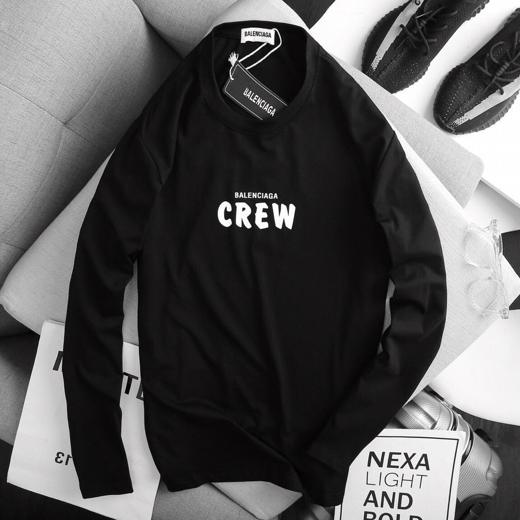 Áo Dài Tay Nam Balen Crew Chất Cotton Co Giãn 4 Chiều,Mịn Mát Trẻ Trung Form Áo Suông Có Bigsize TD3 - location.menstore