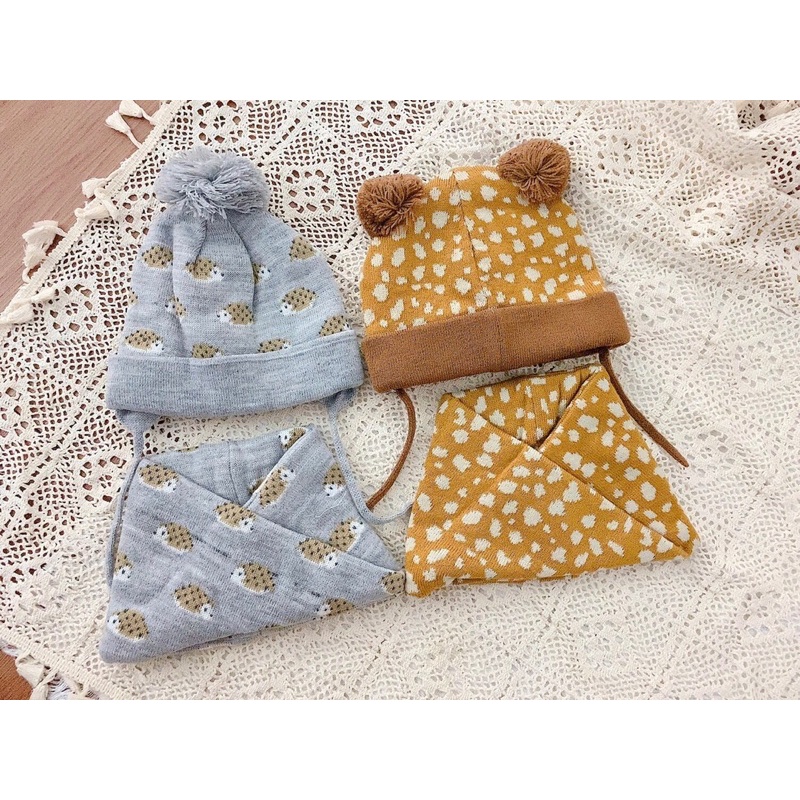 Mũ len Hm và Set khăn mũ len zara cho bé trai, bé gái