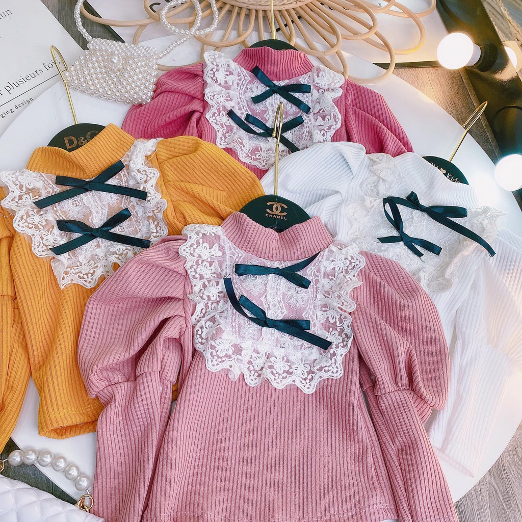 Áo len tăm phối ren ngực xịn xò - ALR