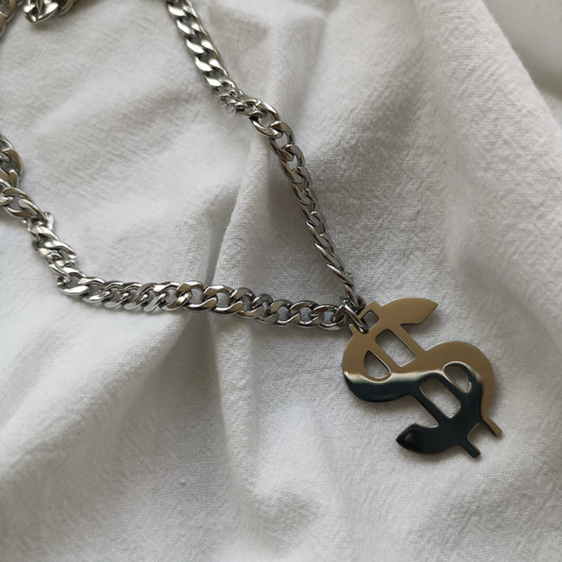 Dây Chuyền Gắn Mặt Biểu Tượng Đô La Mỹ Cá Tính Độc Đáo Phong Cách Hip-Hop