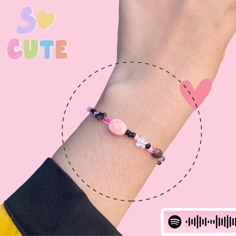 Vòng tay tone Black and Pink