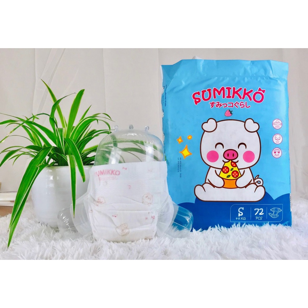 Tã bỉm dán Sumikko thương hiệu Việt nguyên liệu Organic, mỏng mềm, thấm hút tốt size NB36/S72/M66