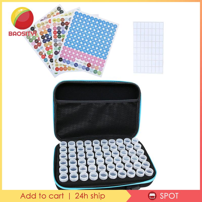 Hộp Đựng Tranh Đính Đá 60 Ngăn Có Khóa Kéo Hiệu Baosity1