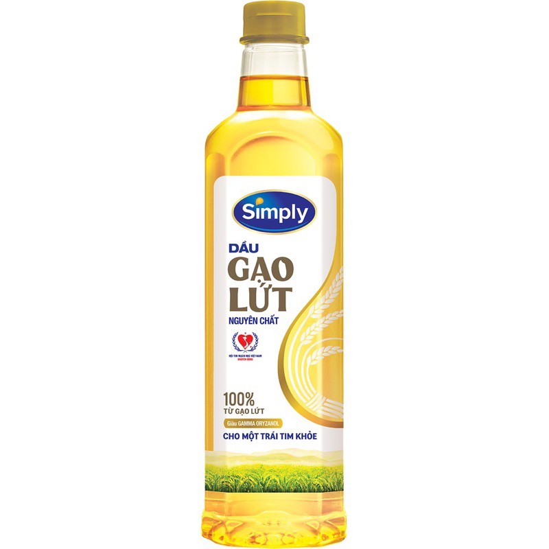 [CHỈ GIAO HOẢ TỐC] DẦU GẠO LỨT NGUYÊN CHẤT SIMPLY CHAI 1L