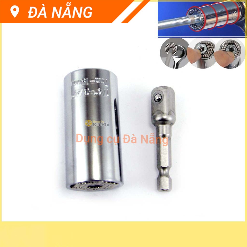 Bộ đầu khẩu đa hình 2 chi tiết 7-19mm và đầu nối vuông 1/2 inch