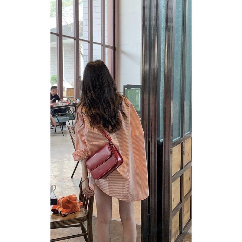 🍊 ÁO KẺ SỌC CAM OVERSIZE 🍊