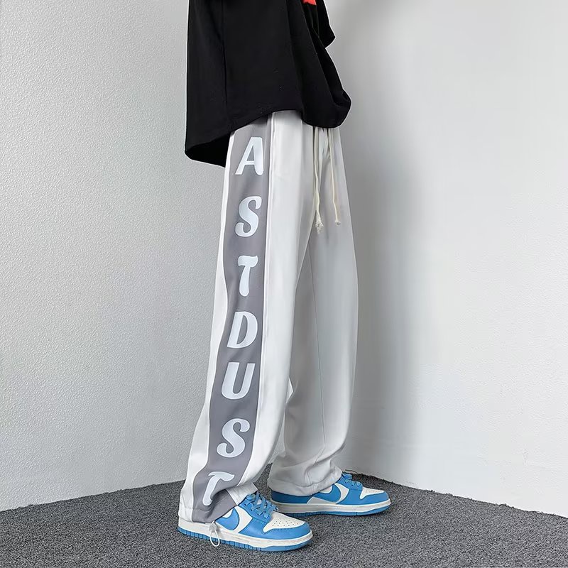 Quần ống rộng Họa Tiết Kẻ Sọc Phong Cách Nhật Bản Thời Trang Cho Nam size M-3XL