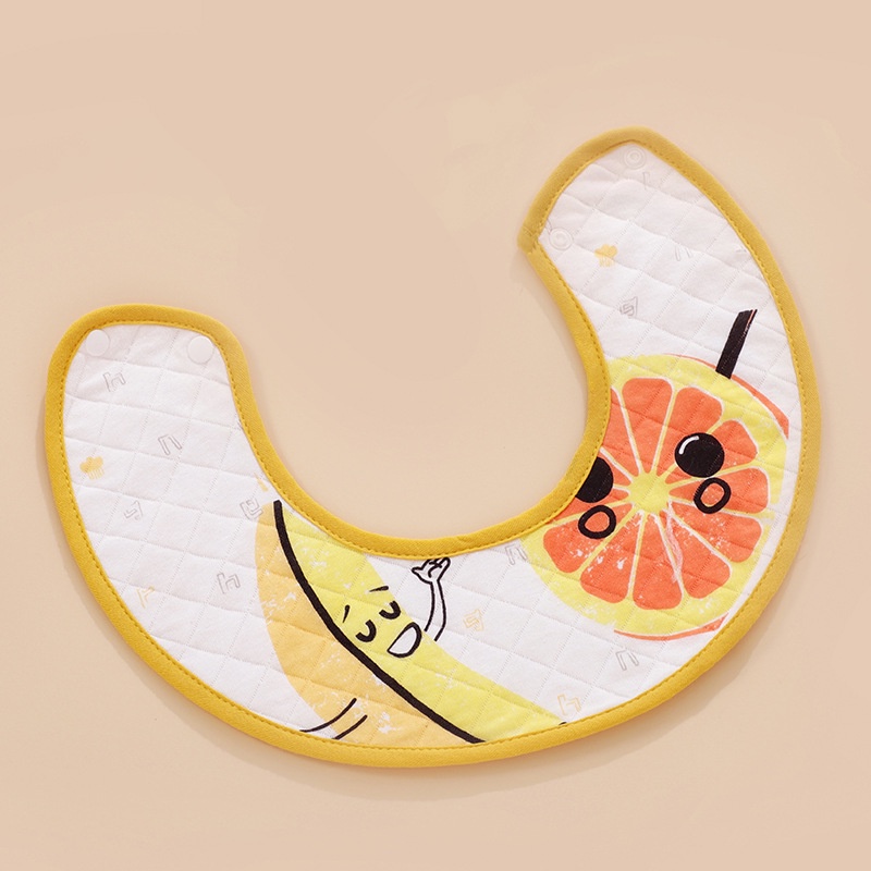 Yếm tròn xoay 360 cho bé chất cotton mềm mịn có lớp chống thấm và cúc bấm chắc chắn - Y8