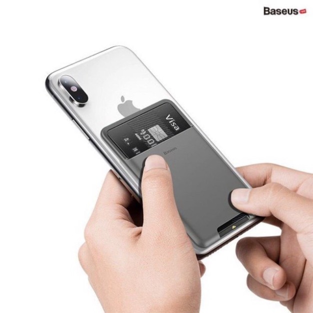 Case đựng thẻ siêu mỏng dùng gắn lưng điện thoại Baseus Back Stick Silicone Card Bag
