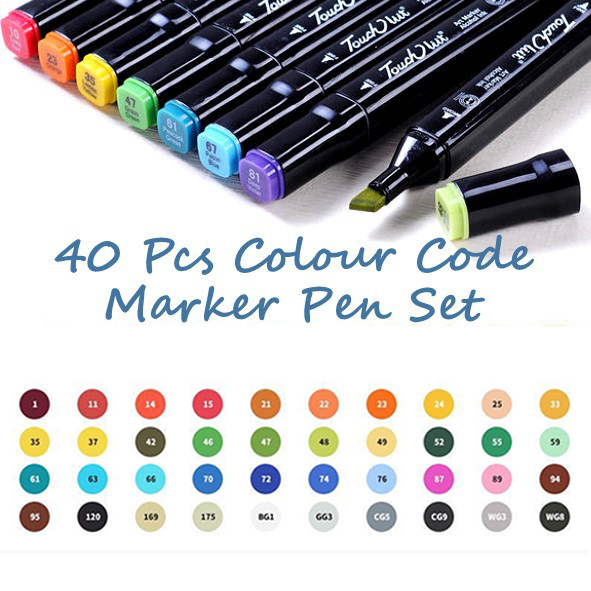 Bút màu dạ marker 60 cây kèm túi touchshi 60pcs - ảnh sản phẩm 6