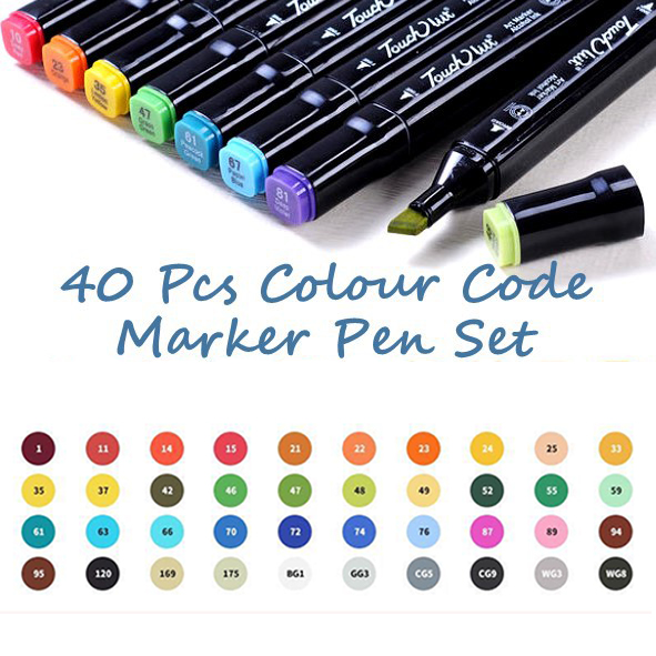 BÚT MÀU DẠ MARKER 60 CÂY KÈM TÚI TOUCHSHI