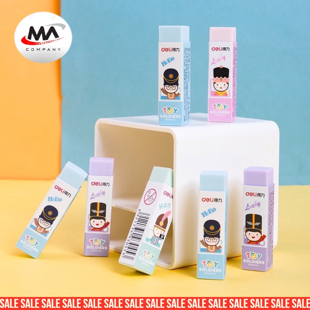 Combo 1 hộp gôm tẩy deli  chú lính  chì 3045 shop tuyển sỉ