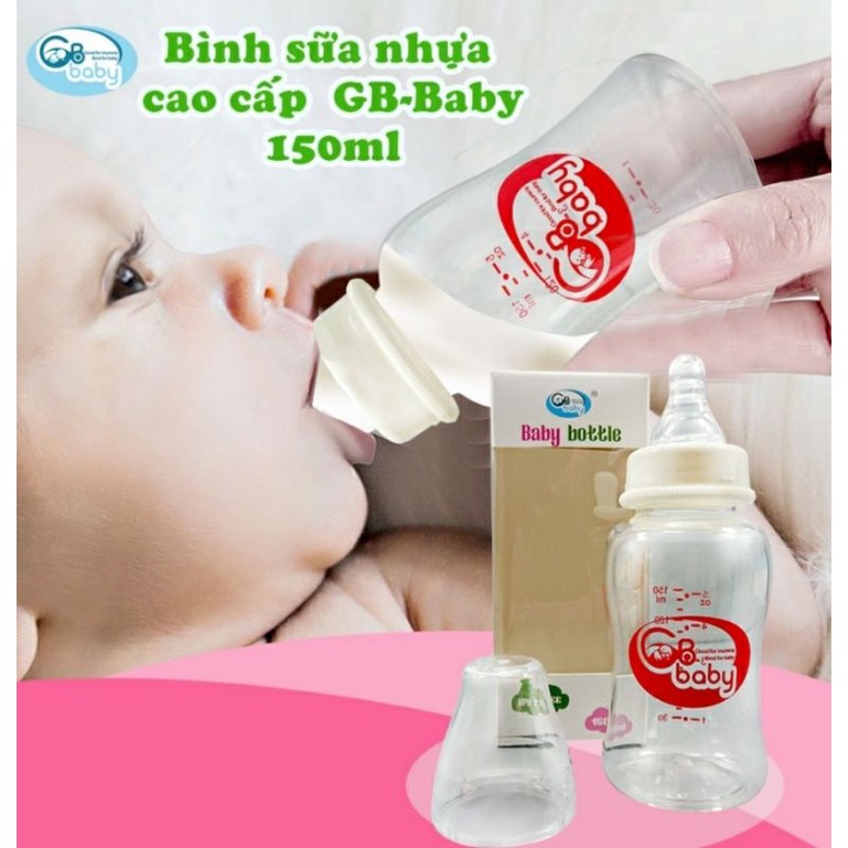 Bình sữa nhựa cao cấp CỔ HẸP không BPA (150ml / 250ml) - GB BABY (Công nghệ Korea)