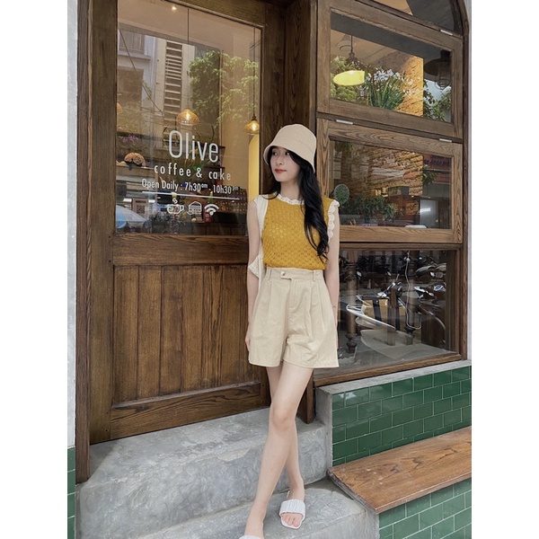 Áo Tanktop len viền màu