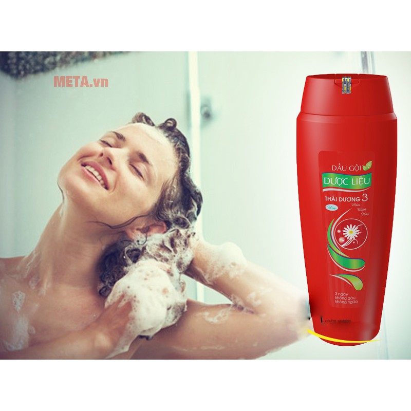 Dầu gội dược liệu Thái Dương 3, chai MÀU ĐỎ -  200ml