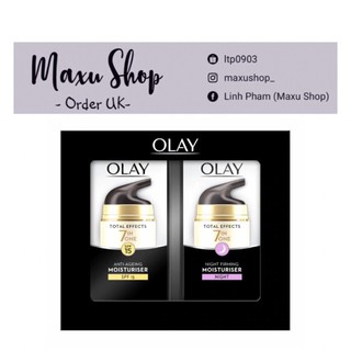 (Bill UK) Set Olay Total Effects 7 in 1- Kem dưỡng SPF15(37ml) và Kem đêm(37ml)