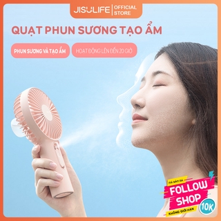 Quạt mini cầm tay phun sương nano tạo ẩm tăng PH đàn hồi cho da Jisulife F9 Sử dụng 20h liên tiếp Không gây tiếng ồn