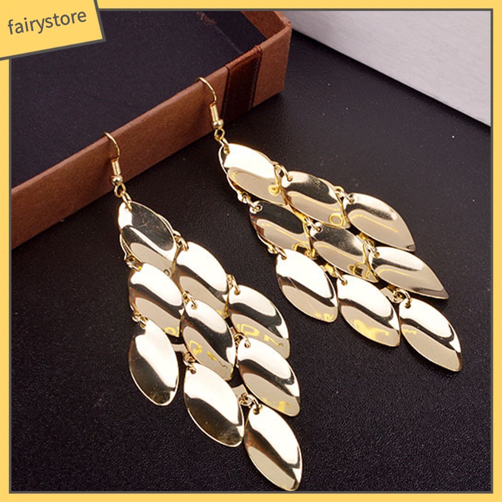 Hoa Tai Dáng Dài Mặt Hình Giọt Nước Cho Nữ