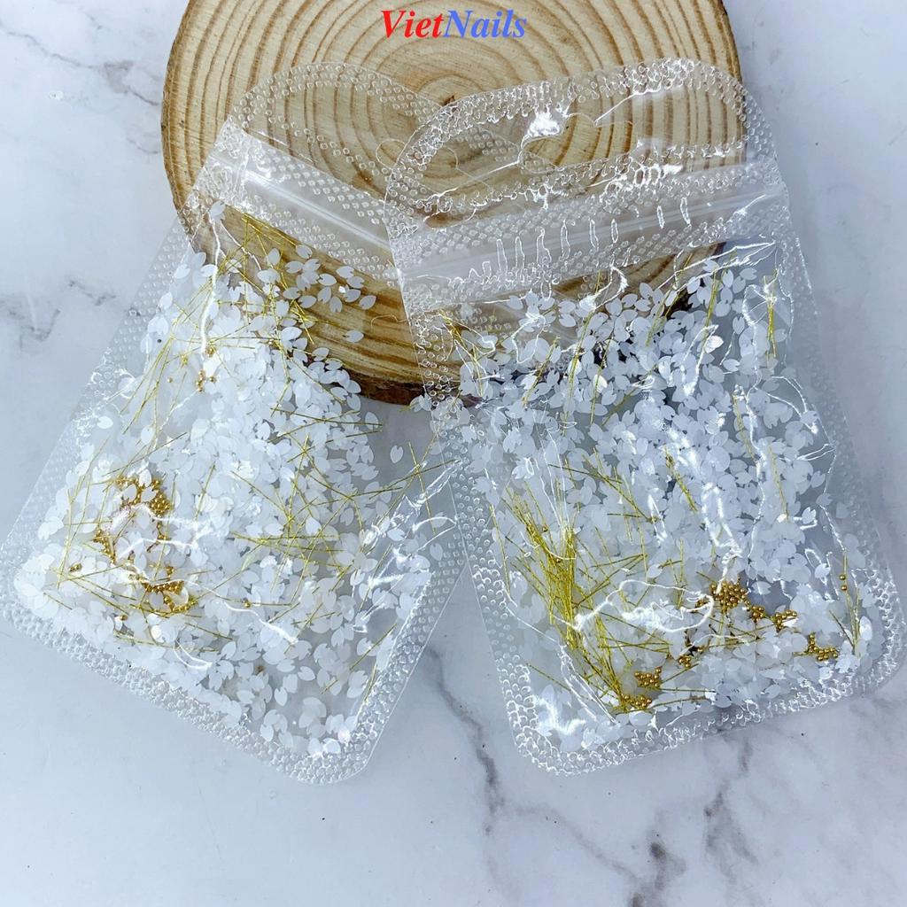 Cánh Hoa Ẩn Nail Trang Trí Móng – Hoa Trắng Trang Trí Ẩn Nail