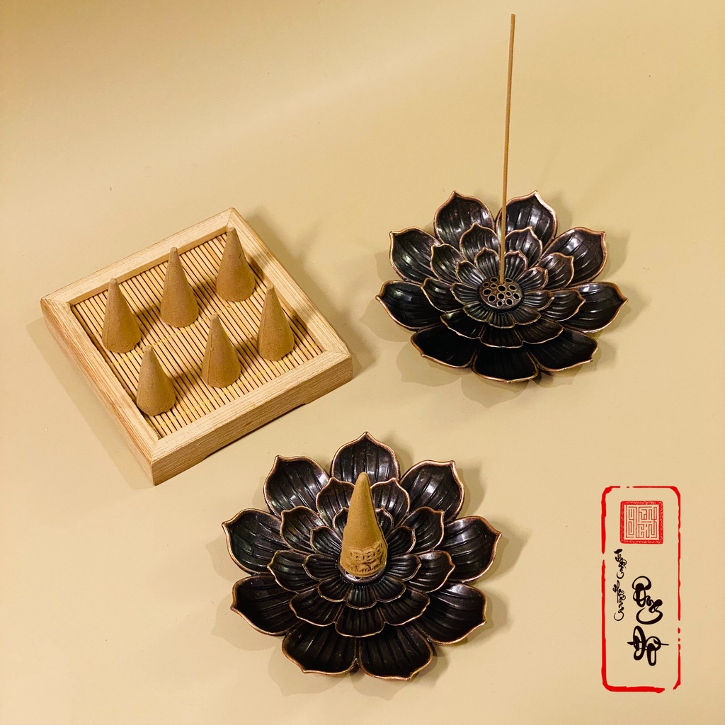 Đế Sen Để Nhang Nụ, Cắm Nhang Không Tăm Trầm Hương