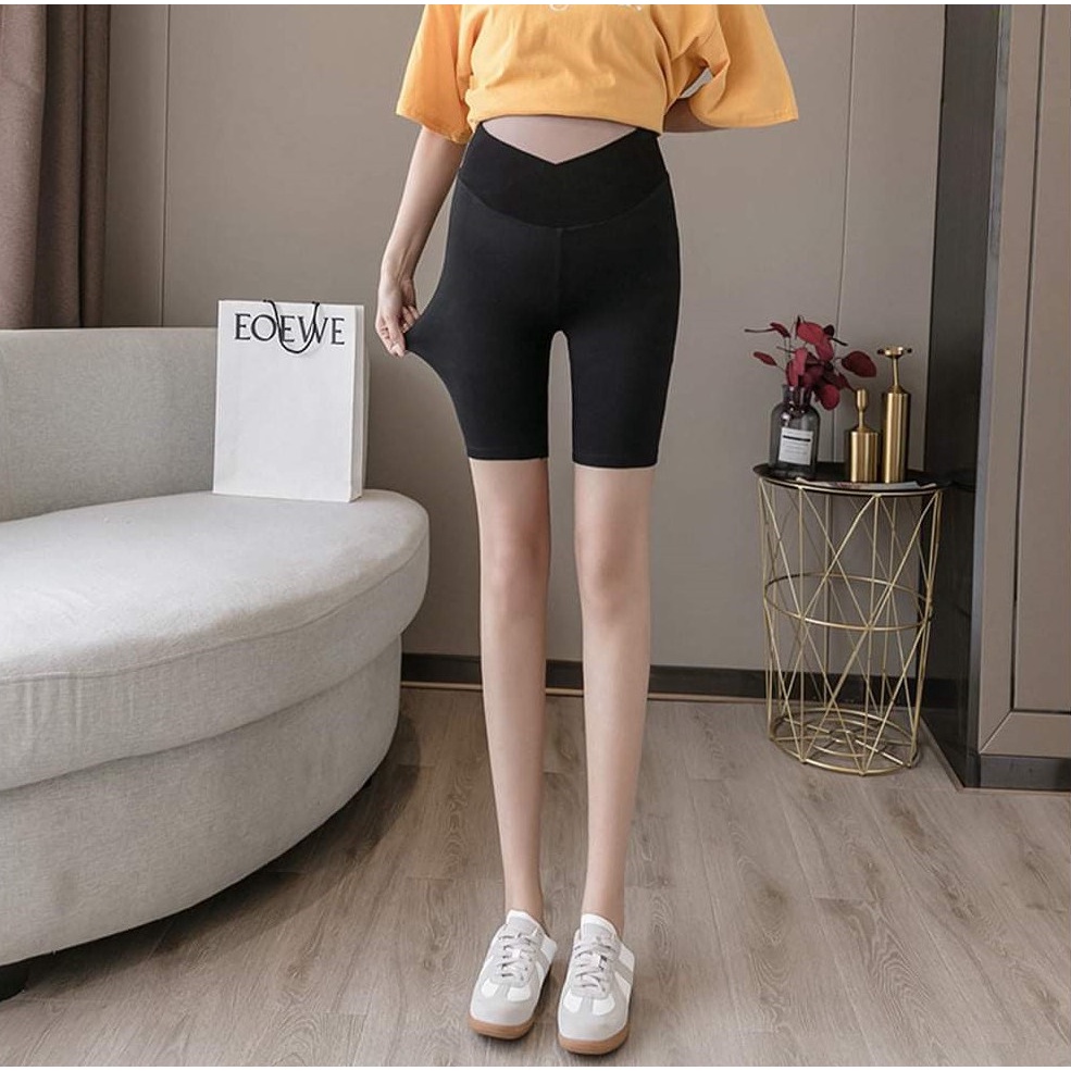 Quần legging ngố bầu cạp chéo kiểu trên gối